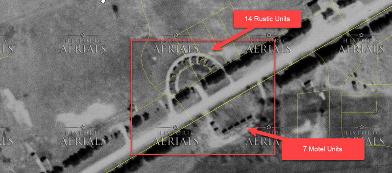 Blanks Pleasant Ridge Motel and Cabins - 1953 Aerial (newer photo)